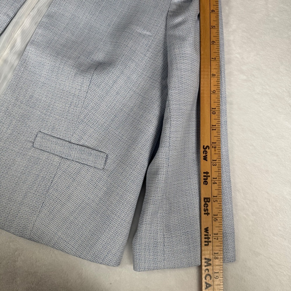 Talbots Petite‎ Light Blue Textured Open Front Blazer Jacket 12P - Picture 10 of 10